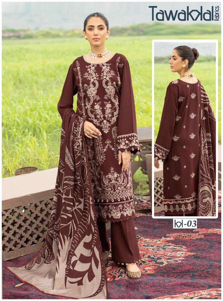 Tawakkal Mehroz Ocassion Wear Wholesale Karachi Cotton Dress Material
